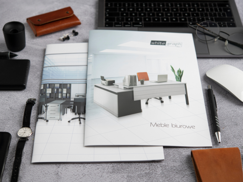 katalogi firmowe, szyte drutem