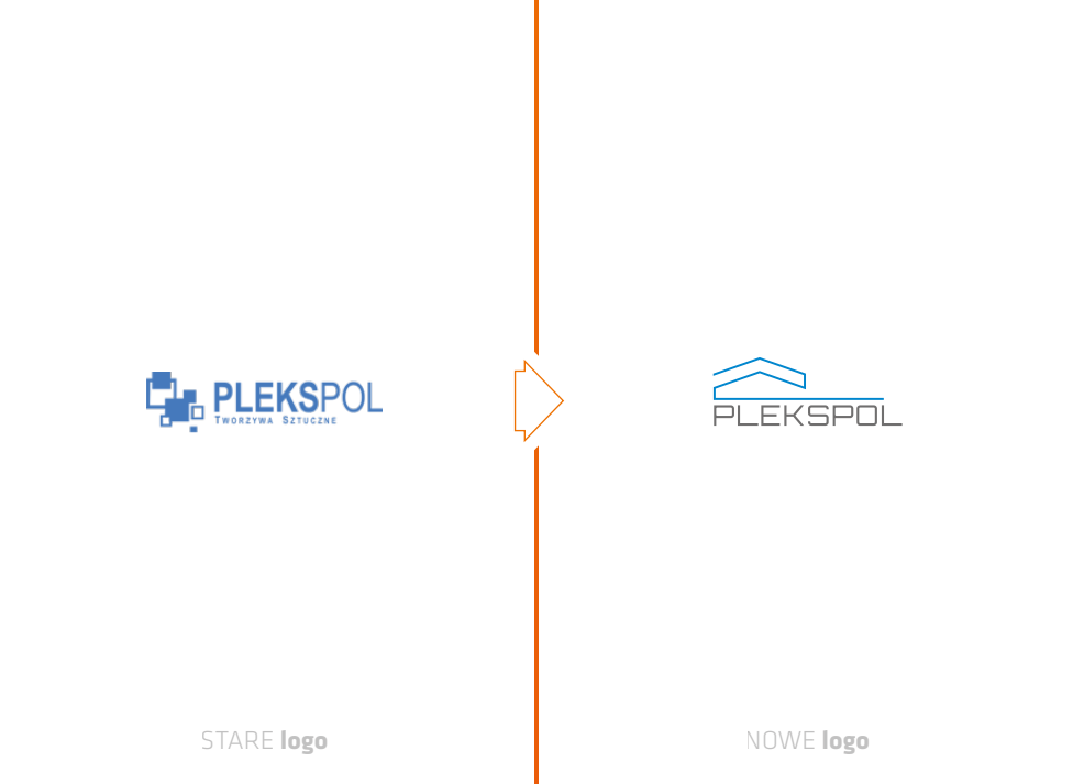 Stare i nowe logo firmy Plekspol