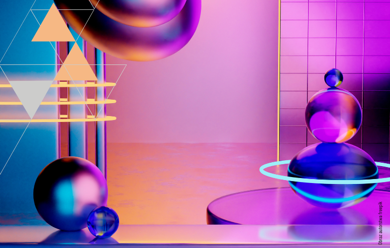 treny w projektowaniu graficznym 2025 - neon i 3D