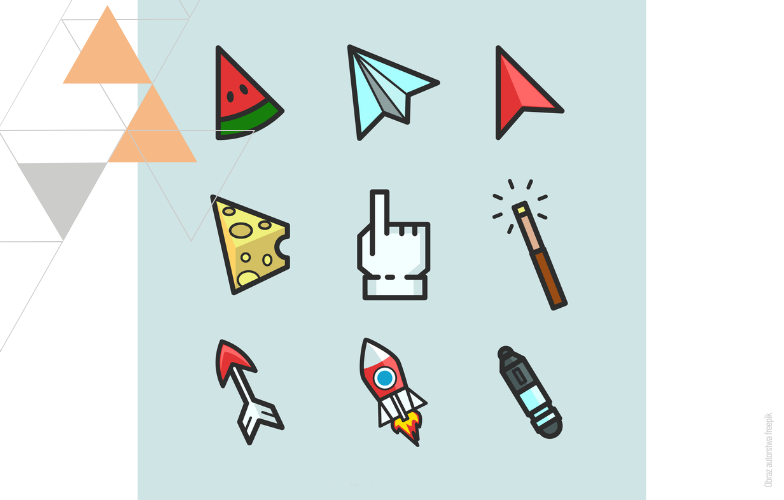 trendy w projektowaniu graficznym 2025 - zabawne kursory